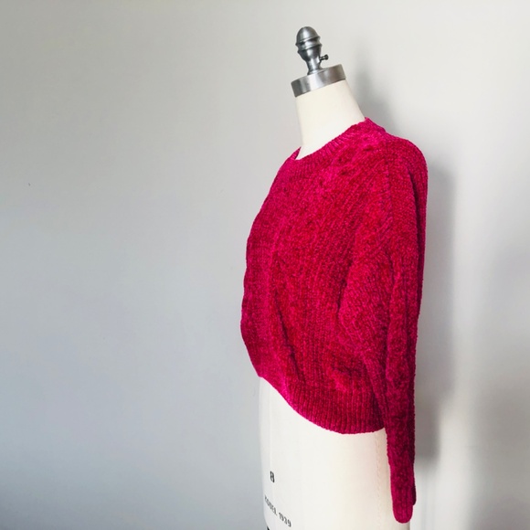 Large Hot Pink LUV LANE Sweater Pullover - Picture 6 of 7